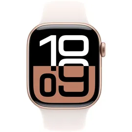 Apple Watch Series 10 GPS 42 mm Aluminiumgehäuse roségold Sportarmband blassrosa M/L