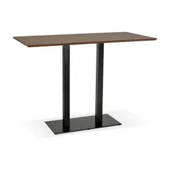 Hochtisch Walnuss MDF Metall | Stehtisch für Esszimmer Küche | Bar Tisch für Familien Freunde | Industrieller Stil | Kadima Design