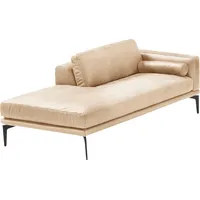 Ottomane EGOITALIANO "Masu, Design trifft super Sitzkomfort, mit toller Detailverarbeitung", beige (champagner), B:182cm H:95cm T:97cm, Leder »BULL« (echtes Rindsleder). Geschliffenes, pigmentiertes und behandeltes Rindsleder mit einer Dicke von 1, 3-1, 5 mm. Dieses Leder zeigt eine ziemlich weiche Hand mit einem halb undurchsichtigen Aussehen. Es handelt sich um ein geschütztes Leder. Eine leichte Deckschicht schützt sie vor Flecken, ohne ihre ursprünglichen Eigenschaften zu verändern. Die geschützten Leder kombinieren die Vorteile von Natürlichkeit und Weichheit mit einer guten Beständigkeit gegen Verschleiß und Ausbleichen. Das Vorhandensein der charakteristischen Zeichen, die das Leben des Tieres bestimmen, wie Narben, Körnungsunterschiede, Falten, Adern, Disharmonien in Farbtönen, beweisen ihre absolute Echtheit und großen Wert., Sofas, Ottomane, Rückenkissen und Armteilrolle für mehr Komfort, mit Metallfüßen