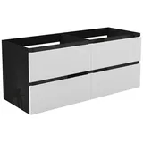 duschspa Waschtisch Unterschrank Waschtischunterschrank Waschbeckenunterschrank Badschrank, 50-120cm Hängeschrank, Matt / Hochglanz schwarz 120 cm x 52 cm x 46.3 cm