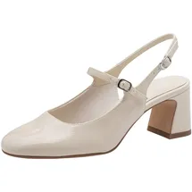 TAMARIS Damen Sling Pump mit Blockabsatz, beige, 41 EU