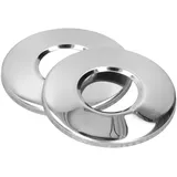 Tissting 2 Stück Poolleiter Rosette, Schwimmbadleiter Abdeckplatte Hochhärte Edelstahlplatte Leiterabdeckung Dekorative für 1.5-Zoll Rohre