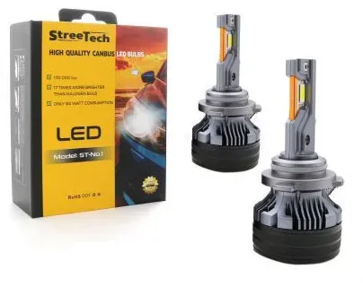 LED-Lampen - LED-System 9006 / HB4 Streetech Modell STN1 für Scheinwerfer - 170.000 Lux, 65 W - CAN-Bus 6000 K - 1700 %