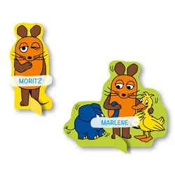 8 Sendung mit der Maus Namensschilder