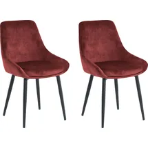 SIT Möbel SIT rot (rot, schwarz, schwarz), B:48cm H:84cm T:57cm, Metall, Polyester, Stühle, Polsterstuhl, glamouröser Bezug in Samtoptik