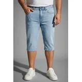 man's world plus "Große Größen", Herren, Gr. 64, N-Gr, blau (light blau used), Denim/Jeans, Obermaterial: 98% Baumwolle, 2% Elasthan, Destroyed-Effekte, unifarben, regular fit kniefrei, Jeans, gerade geschnittenes Bein, normale Leibhöhe, Regular-Fit
