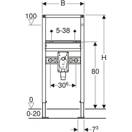 Geberit Duofix Element für Waschtisch, 112cm, Standarmatur, mit UP-Geruchsverschluss 111480001