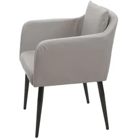 Mendler Einzelst�ck | 2er-Set Esszimmerstuhl HWC-H93, Küchenstuhl Lehnstuhl Stuhl ~ Kunstleder taupe-grau