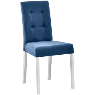 Landscape Stuhl, Blau, Weiß, Holz, Textil, Buche, massiv, eckig, 44x91x57 cm, Fsc, Stoffauswahl, Typenauswahl, Esszimmer, Stühle, Esszimmerstühle, Vierfußstühle
