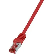 Logilink CQ2014S RJ45 Patchkabel Cat 6 S/FTP 0.25 m Rot Flammwidrig, mit Rastnasenschutz