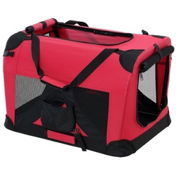 pro.tec Tiertransporttasche, Faltbare Hundetransportbox Größe Rot;M rot 60 cm x 42 cm x 42 cm