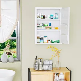 kleankin Medizinschrank mit 3 Schichten, Arzneischrank Weiß