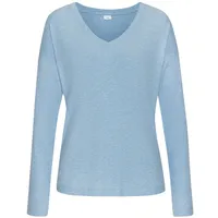 S.Oliver Damen Pyjamaoberteil hellblau-meliert Gr.40/42