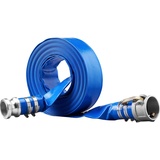 Vevor Industrieschlauch 50,8mmx15,24m Flachschlauch PVC Feuerwehrschlauch 58 PSI(4 bar) Arbeitsdruck Abwasserschlauch 174 PSI(12 bar) Berstdruck Bauschlauch mit Camlock-C-/E-Anschlüssen, 4 Klemmen