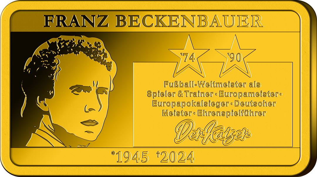 Goldprägung zu Ehren von Franz Beckenbauer