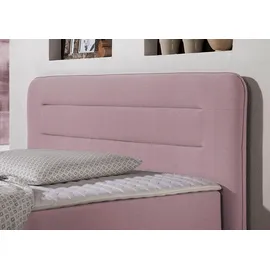Home Affaire Boxspringbett HOME AFFAIRE "Manchester", rosa (rosé), B:200cm L:208cm, Strukturstoff-Bezug (100% Polyester), Komplettbetten, Boxspringbett, 5 Breiten, 3 Ausführungen, 2 Härtegraden, Topper, Steppung