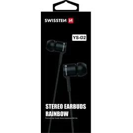 Swissten Earbuds Rainbow YS-D2 Stereo-Headset mit Mikrofon - Schwarz