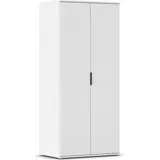 Rauch Möbel ESSEA Drehtürenschrank Kleiderschrank, Garderobe Schrank Kleiderschrank weiß 2-türig, Farbe Alpinweiß, 85x188x52cm