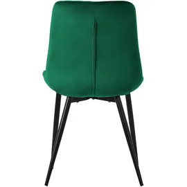 ML-Design Esszimmerstühle 4er Set Dunkelgrün Sitzfläche aus Samt mit Rückenlehne,