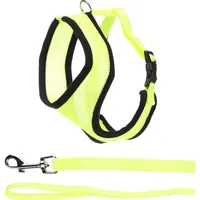 Karlie katzengeschirr - Harms gelbes Katzengeschirr mit Leine - atmungsaktives Mesh und stufenlos verstellbar - 37cm / 43-55cm / 120cm