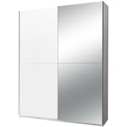 Pol Power Puls Kleiderschrank + Spiegel Holzwerkstoff Dekorfolie 2 Türen 170x195x59 cm