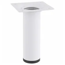 Wagner Möbelbein Classic Retro - Ø 30 x 100 mm, Anschraubplatte 60 x 60 mm, Gewinde Ø 10 mm, Stahl, weiß- 12161001