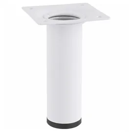 Wagner Möbelbein Classic Retro - Ø 30 x 100 mm, Anschraubplatte 60 x 60 mm, Gewinde Ø 10 mm, Stahl, weiß- 12161001