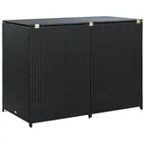 vidaXL Mülltonnenbox für 2 Tonnen Poly Rattan Schwarz 148x80x111 cm