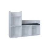 VCM Holz Sitzbank 5 offene Fächer Maße: H. 88 x 108 x 34 cm - Lelus