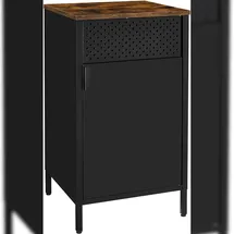 Songmics Metallschrank Stahl 40 x 42,5 x 76 cm schwarz/braun mit Doppeltür