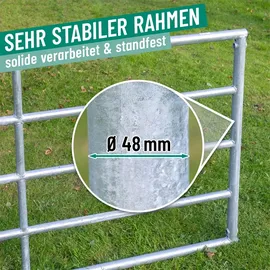 VOSS.farming Weidetor 350 cm Silberfarben