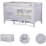 Chipolino Reisebett Ariel, 2 Ebenen, Tragetasche, Seiteneingang, Seitentasche grau/hase