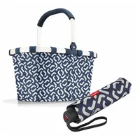 REISENTHEL® Einkaufskorb carrybag frame Set Signature Navy, mit umbrella pocket classic blau