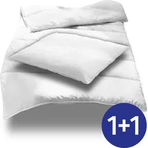 cloudcomfort 135 x 200 cm + 80 x 80 cm Mikrofaser Ganzjahres Bett-Set, extra leicht