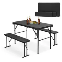 Festzeltgarnitur für 4 Personen Bierzeltgarnitur Klappbar Biertisch Set 113x61cm