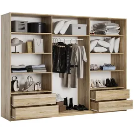 masseno Schwebetürenschrank VARO 250 x 205 x 60 cm Braun