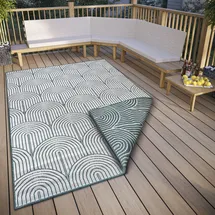 HANSE HOME Outdoorteppich Pangli, Wendeteppich, rechteckig, Höhe: 5 mm, In-& Outdoor, Teppich, Wetterfest, Balkon, Garten, Wohnzimmer, Modern grün 80 cm x 150 cm x 5 mm