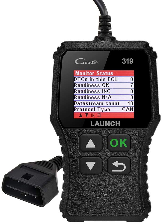 Launch CR319 OBD2 Diagnosegerät OBD Fahrzeug Code-Scanner Fehlercodeleser unterstützt alle Autos mit OBDII/EOBD/CAN-Modi und 16-Pin OBDII-Schnittstelle Code Lesen und Löschen O2-Sensor/EVAP-Test