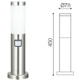 Harms Import Sixone Edelstahl Aussenleuchte, Bewegungsmelder, Garten