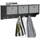 SoBuy Wandgarderobe FRG282 Schwarz