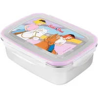 UNITED LABELS Bibi & Tina Brotdose 20x14,5x6,5 cm, Edelstahl, BFF Pferde Lunchbox auslaufsicher, Brotbox mit Deckel