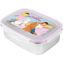 UNITED LABELS Bibi & Tina Brotdose 20x14,5x6,5 cm, Edelstahl, BFF Pferde Lunchbox auslaufsicher, Brotbox mit Deckel