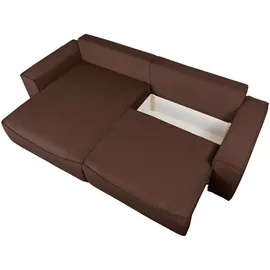 ed exciting design Ecksofa Dunkelbraun, & 3 Zierkissen