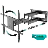 ONKRON TV Wandhalterung 42-110 100 kg, TV Halterung Langer Arm, neigbar, drehbar Schwarz