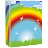 Banjado XXL Medizinschrank Abschliessbar 35x46x15cm Arzneischrank Weiß Aus Metall Mit Motiv Regenbogen