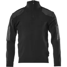 Mascot Strickpullover mit kurzem Reißverschluss Schwarz 4XL