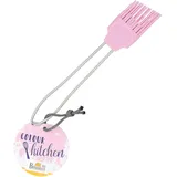 Birkmann, universeller Backpinsel mit Silikonkopf und Griff aus Edelstahl, lebensmittelecht und hitzebeständig bis 230 °C, spülmaschinengeeignet, rosa, 18,5 x 3 cm