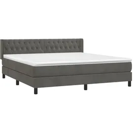 vidaXL Boxspringbett 160 x 200 cm Dunkelgrau