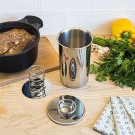 BROWIN Rostfreier Schinkenkocher Edelstahl | Schinkernpresse | Schinkenform Kochschinkenform für gesundes hausgemachtes Fleisch Presse