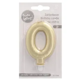 Papstar Zahlenkerze mit Halter 7 cm 12 St. Gold